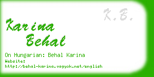 karina behal business card